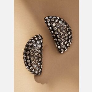 NWT ANTHROPOLOGIE CRYSTAL HALF MOON POST EARRINGS